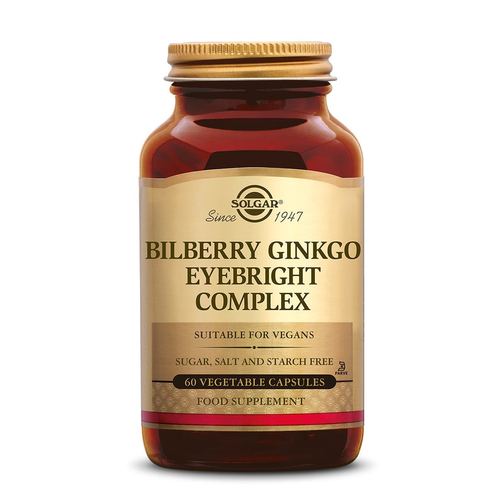 Bilberry (Bosbes) Ginkgo Eyebright (Ogentroost) Complex Supplement Solgar 60  