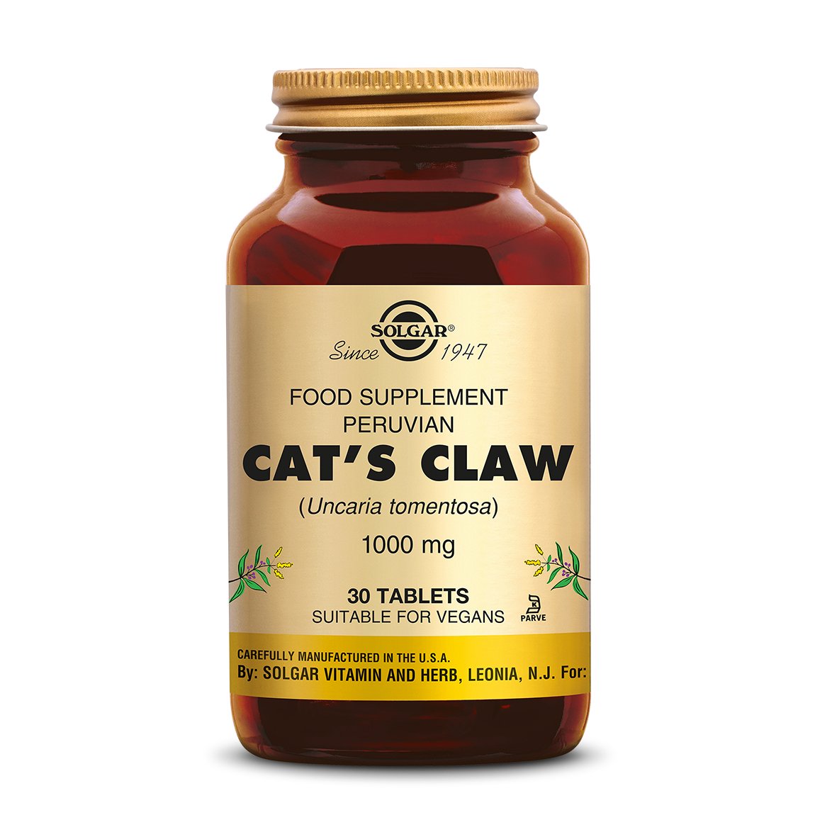 Cat's Claw (Katteklauw) 1000 mg Supplement Solgar 30  