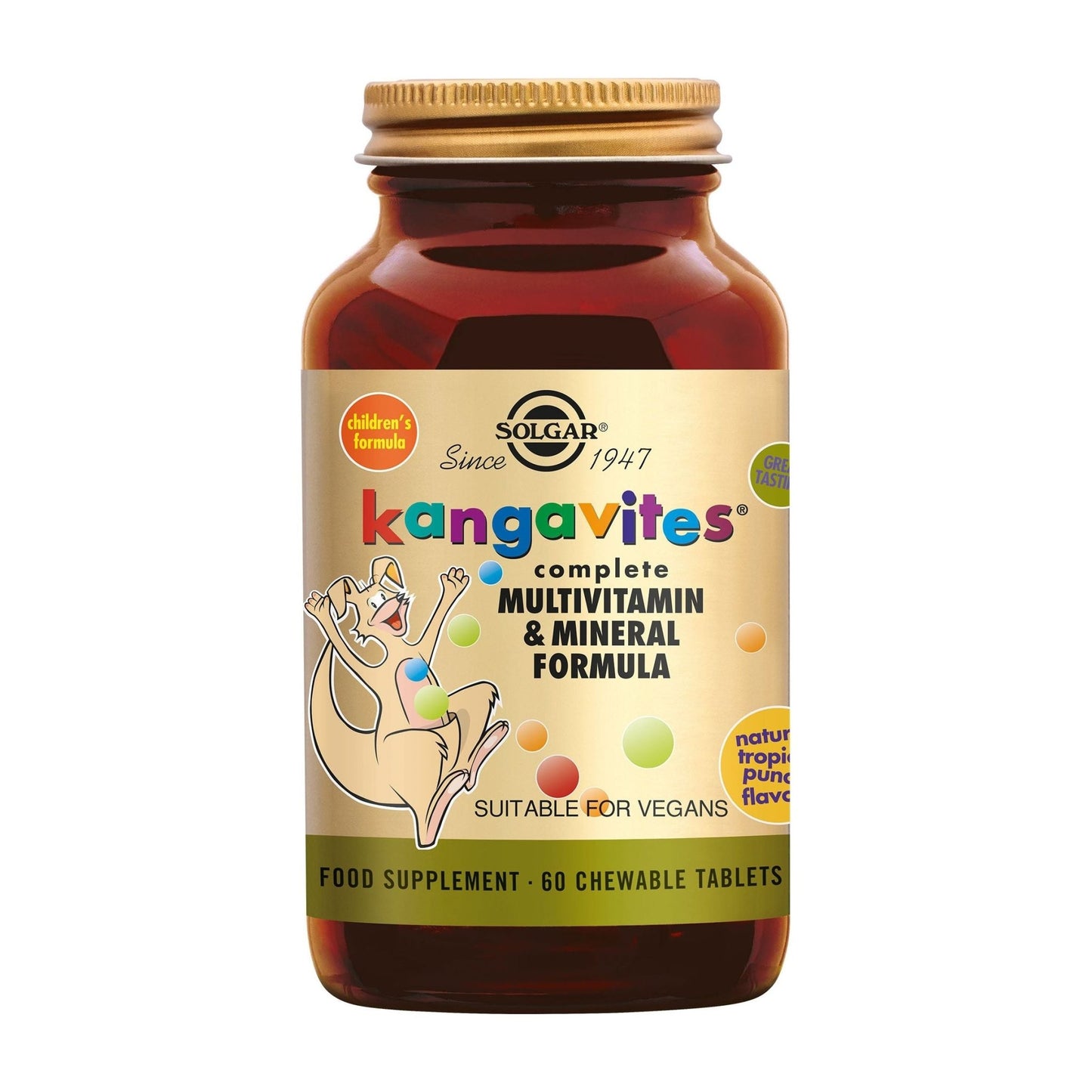 Kangavites™ Tropical Punch Multivitamine kauwtabletten voor Kinderen Supplement Solgar   