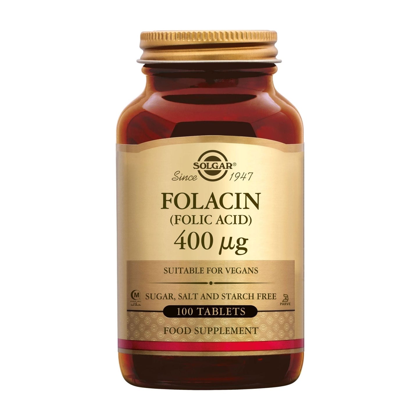 Folacin (Foliumzuur) 400 mcg Supplement Solgar   