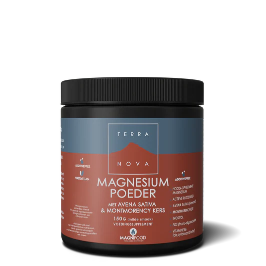 Magnesiumpoeder met Avena Sativa & Montmorency Kers | 150 gram Supplement Terranovabenelux Default Title