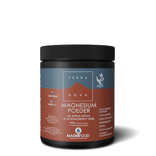 Magnesiumpoeder met Avena Sativa en Montmorency Kers | 300 gram Supplement Terranovabenelux Default Title