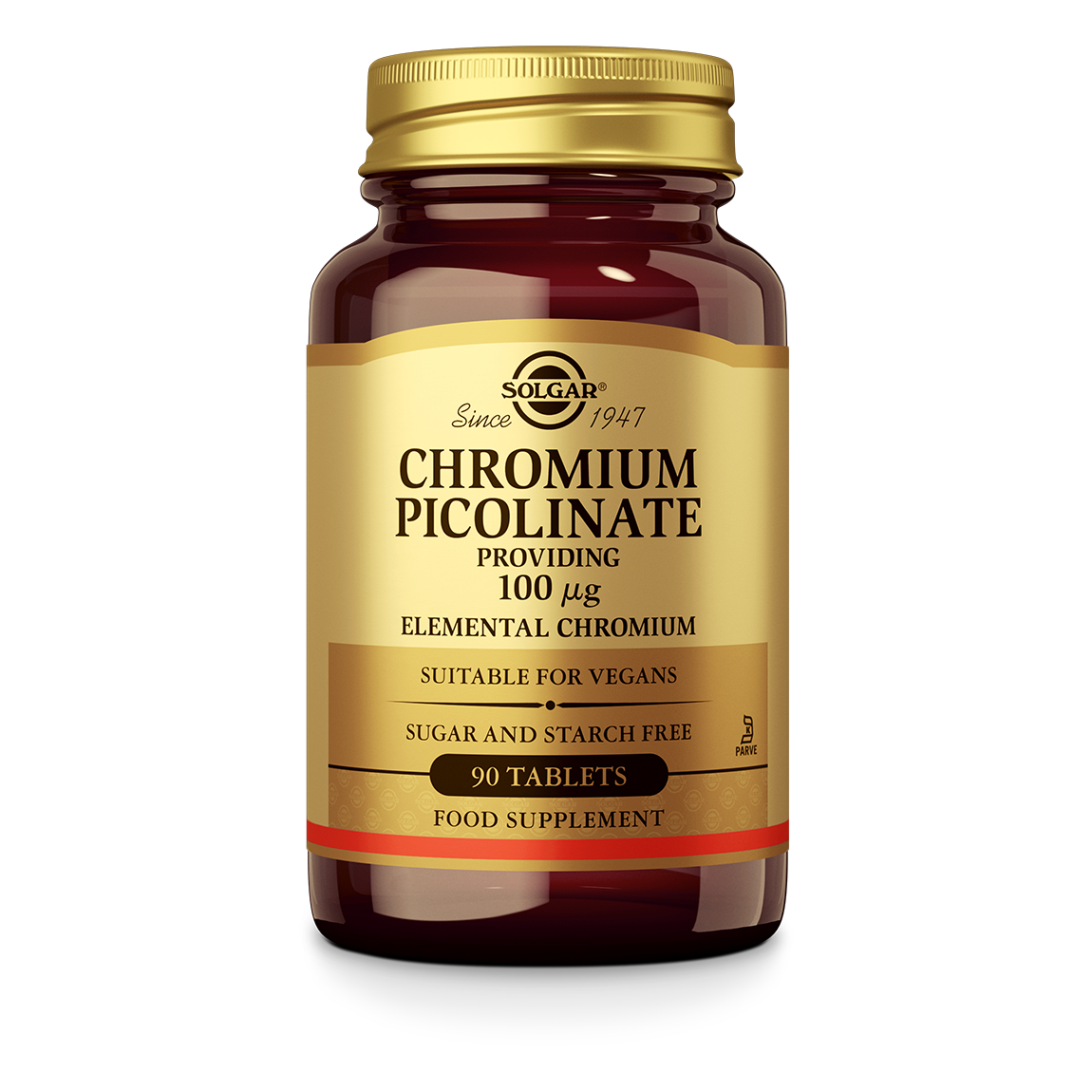 Chromium (Chroom) Picolinate 100 mcg Supplement Solgar 90