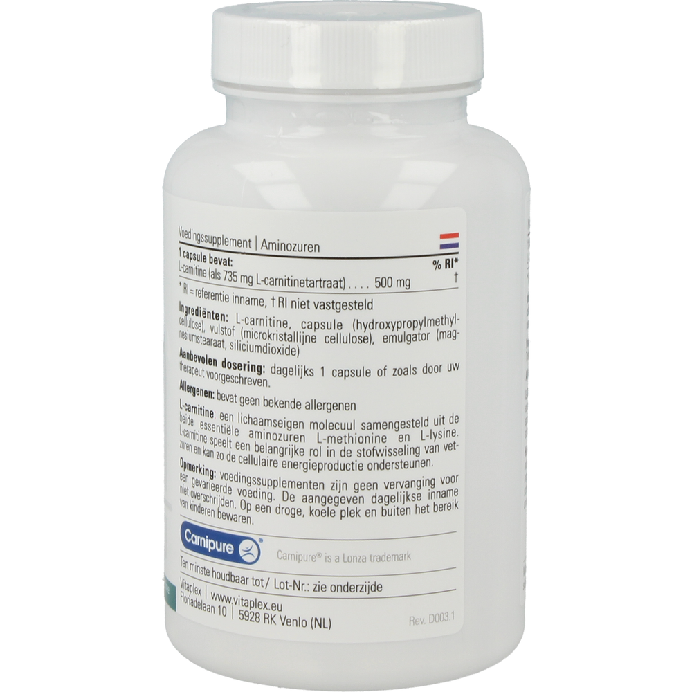 
                      
                        L-Carnitine Supplementen Vitaplex   
                      
                    