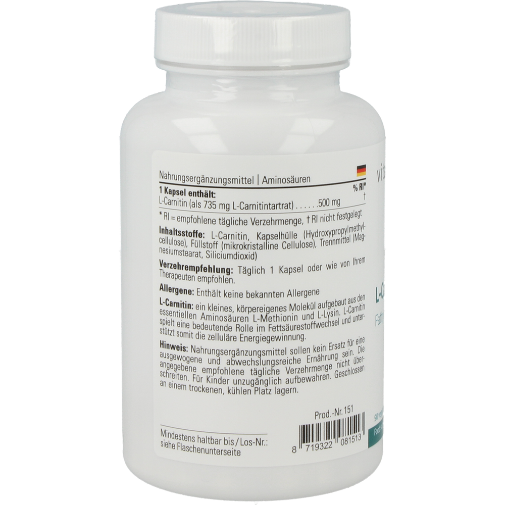 
                      
                        L-Carnitine Supplementen Vitaplex   
                      
                    