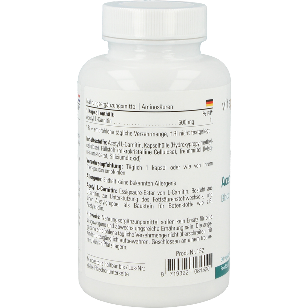 
                      
                        Acetyl L-Carnitine Supplementen Vitaplex   
                      
                    