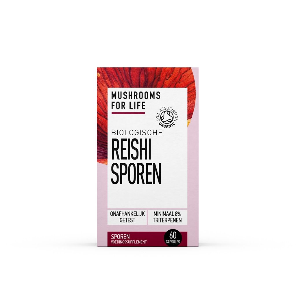 Reishi Sporen Paddenstoelen Capsules Bio (Mushrooms For Life) 60caps Mushrooms 4 Life