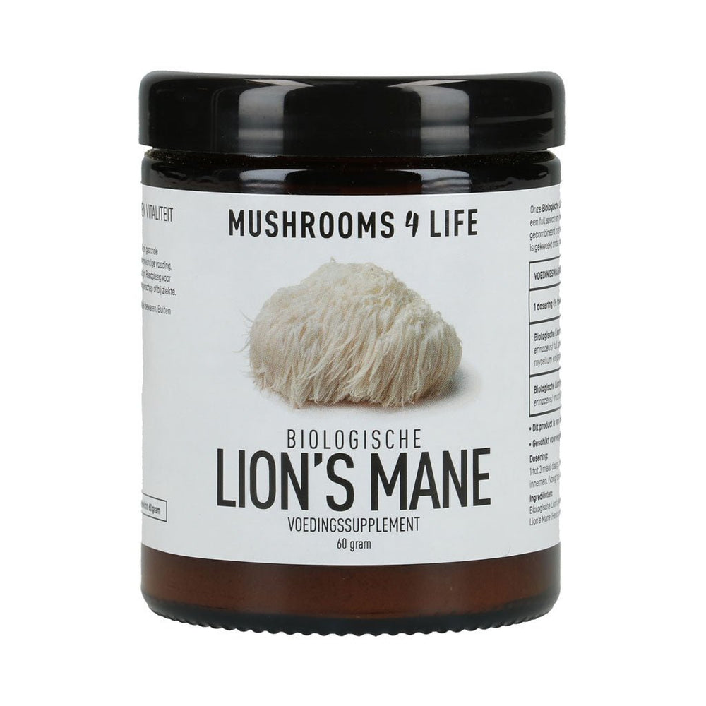 Lion's Mane Paddenstoelen 60 Gr. poeder  Mushrooms 4 Life   