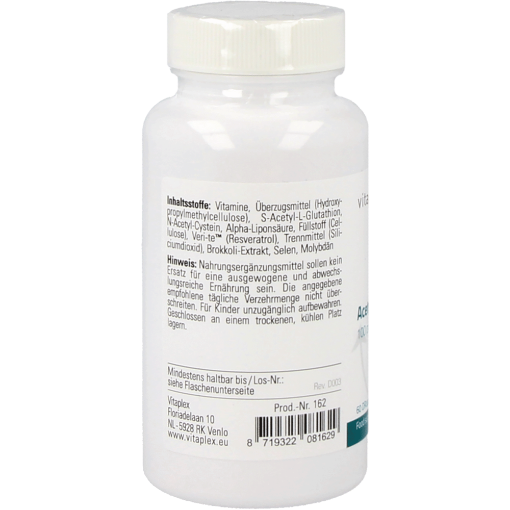 
                      
                        Acetyl Glutathion 100 plus Supplementen Vitaplex   
                      
                    