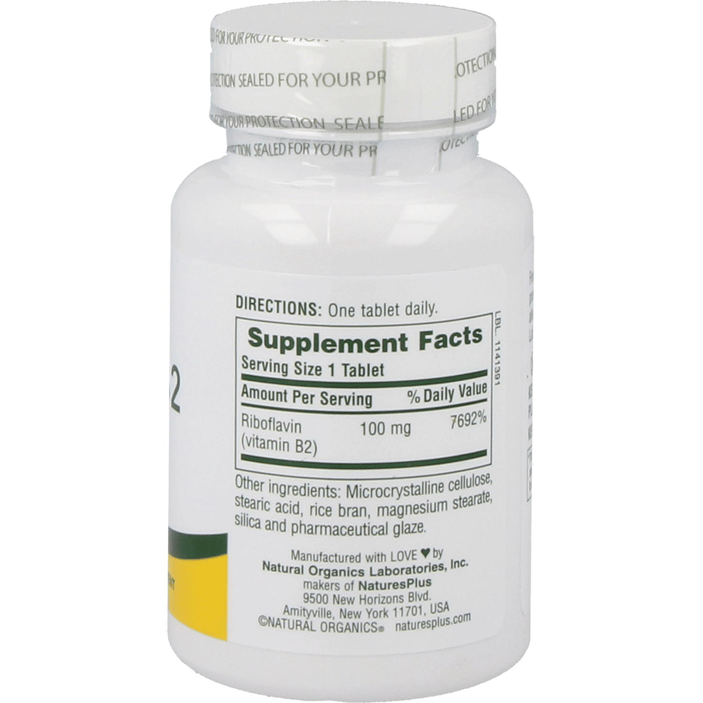 Vitamin B2 100 mg Supplement Natures Plus   