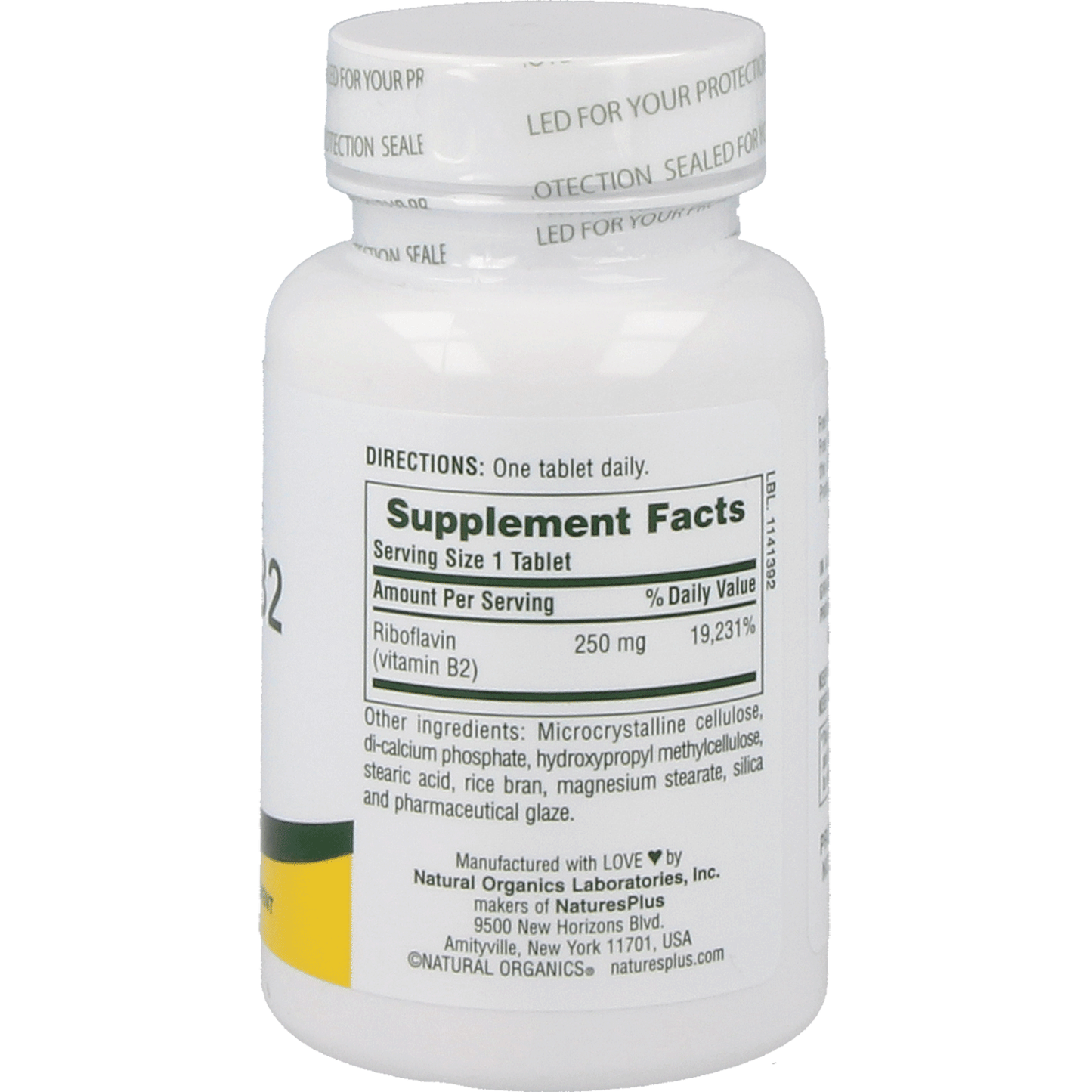 Vitamin B2 250 mg Supplement Natures Plus   