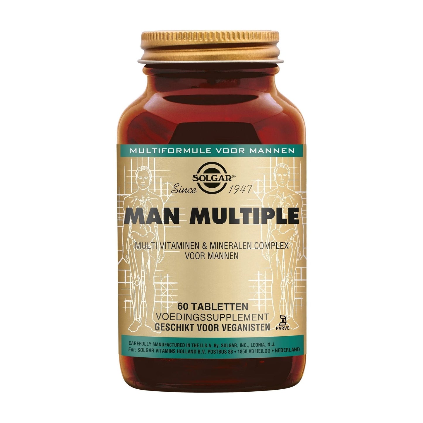 Man Multiple Multivitamine voor Mannen Supplement Solgar   