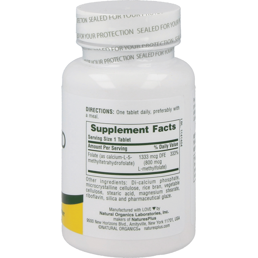 
                      
                        Folic Acid 800 mcg Supplement Natures Plus   
                      
                    