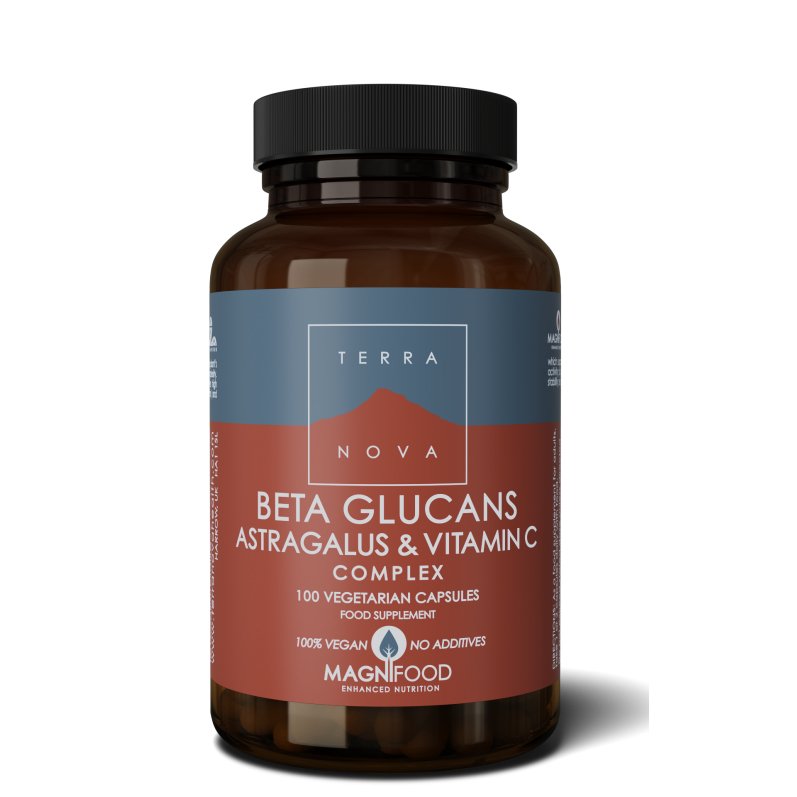 Beta Glucans, Astragalus en Vitamine C complex | 100 capsules Supplement Terranovabenelux   