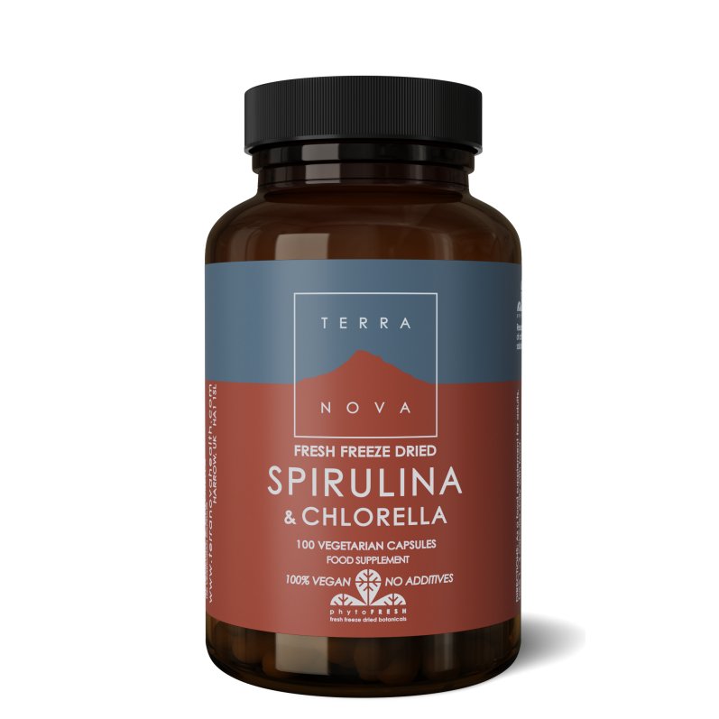 Spirulina & Chlorella | 100 capsules Supplement Terranovabenelux   