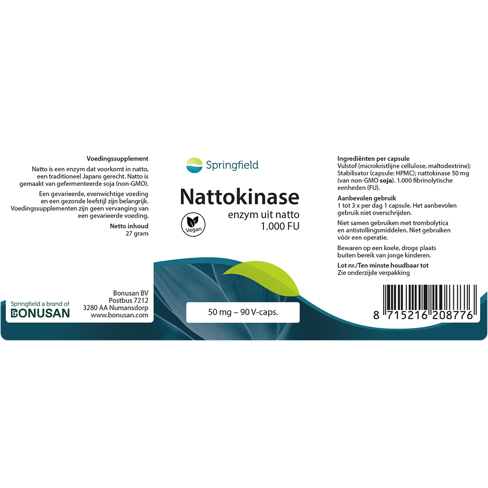 Nattokinase enzym 50 mg | 90 V-caps. Springfield