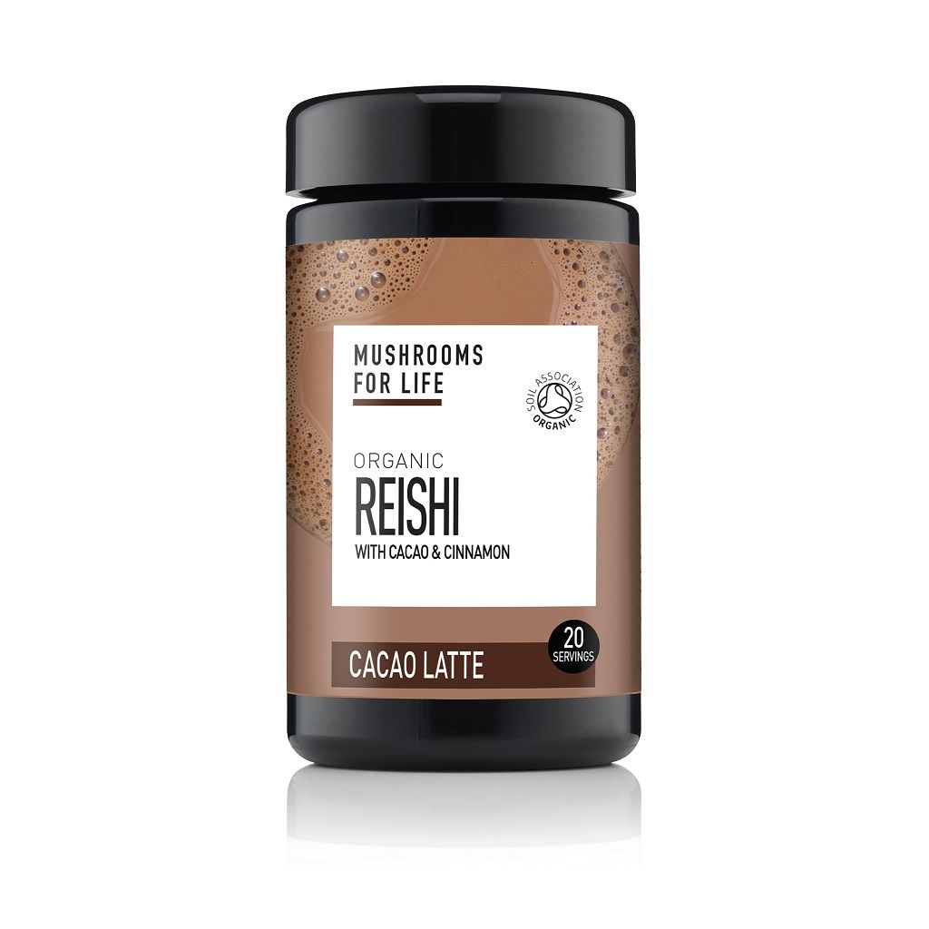 Reishi Cacao Paddenstoelen Latte 1000mg Bio (Mushrooms For Life) 140gr Mushrooms 4 Life