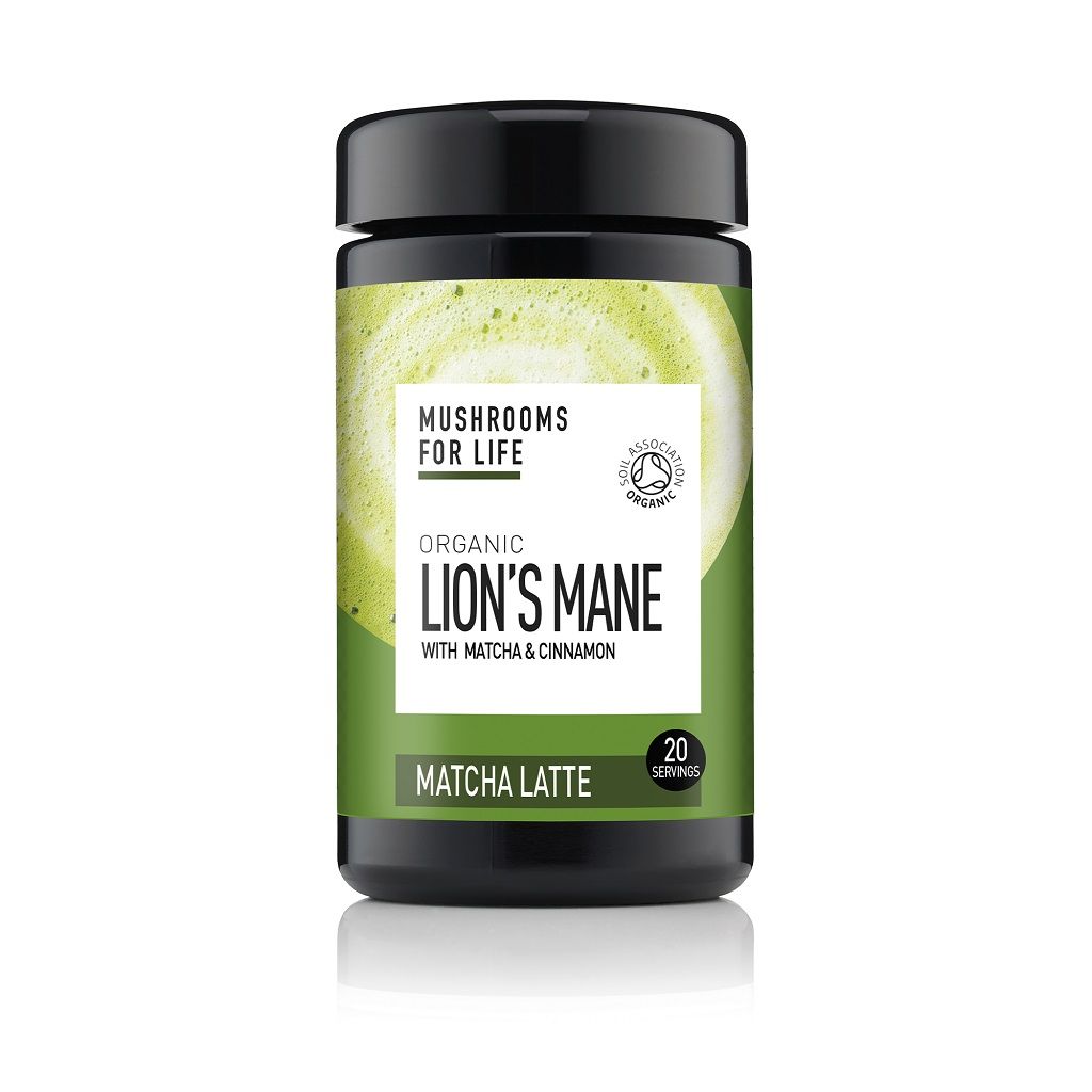 Lion's Mane Matcha Paddenstoelen Latte 1000mg Bio (Mushrooms For Life) 110gr Mushrooms 4 Life