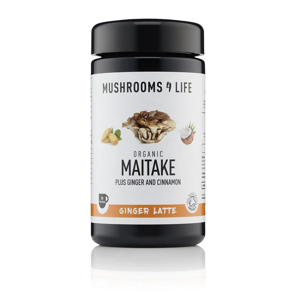 Maitake Gember Paddenstoelen Latte 1000mg Bio (Mushrooms4Life) 110gr Mushrooms 4 Life