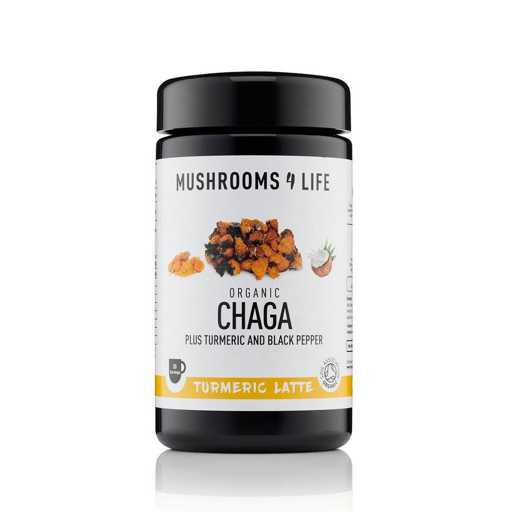 Chaga Kurkuma Paddenstoelen Latte 1000mg Bio 120gr  Mushrooms 4 Life   