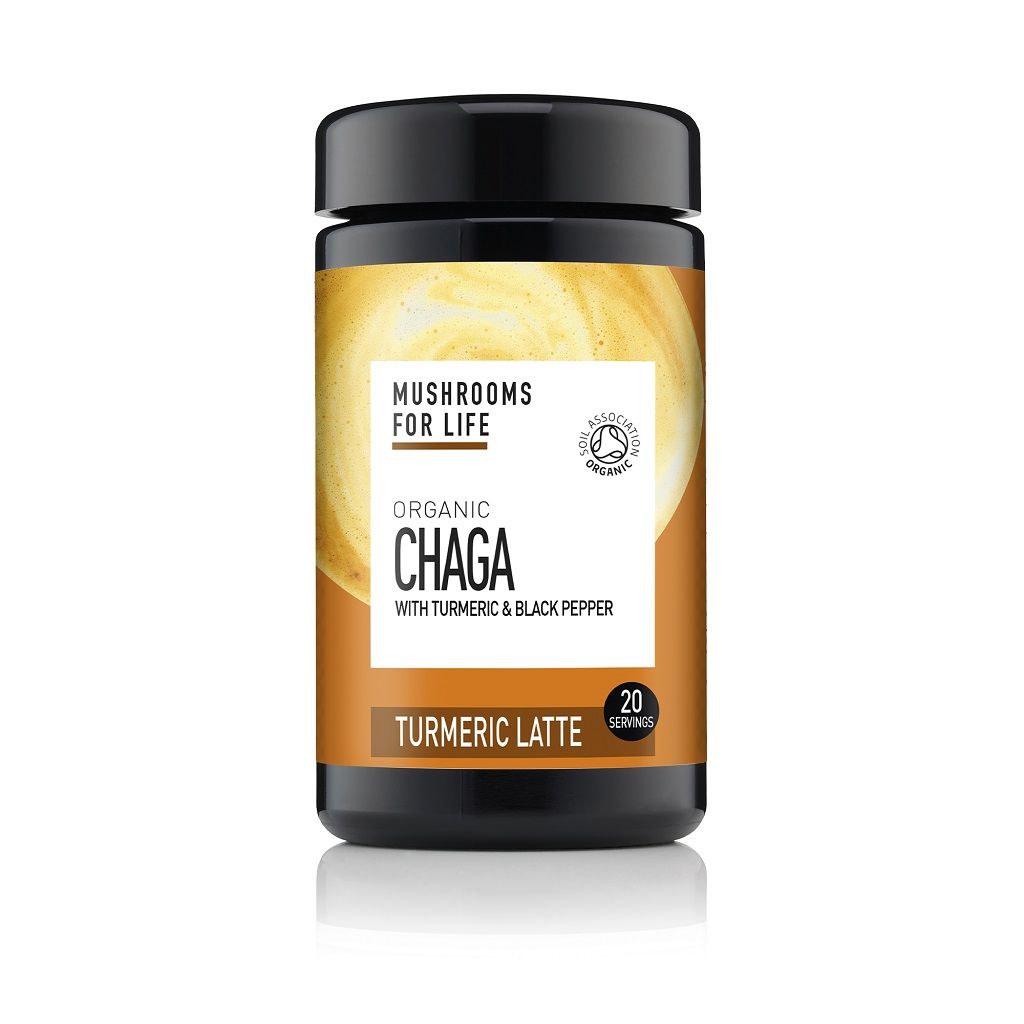 Chaga Kurkuma Paddenstoelen Latte 1000mg Bio (Mushrooms For Life) 120gr Mushrooms 4 Life