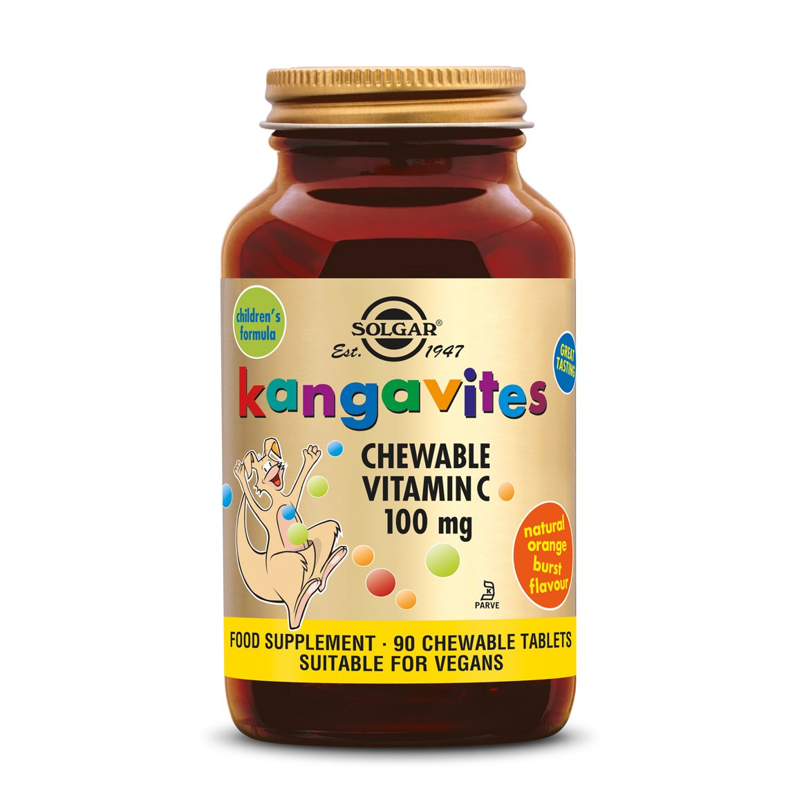 Kangavites Vitamine C 100 mg kauwtabletten voor Kinderen Supplement Solgar 90  