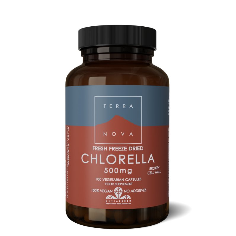 Chlorella 500mg | 100 capsules Supplement Terranovabenelux   