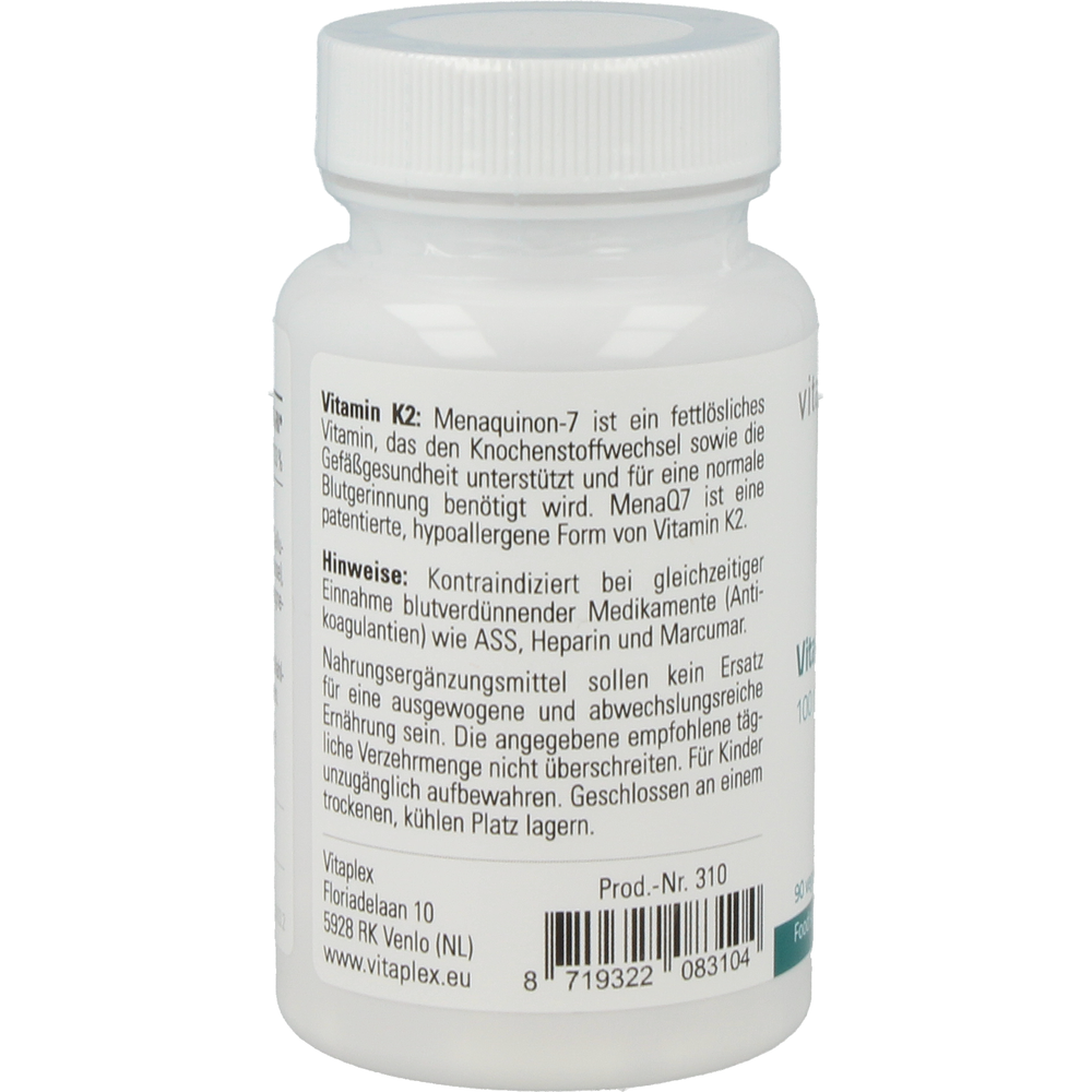 
                      
                        Vitamin K2 100 mcg Supplementen Vitaplex   
                      
                    