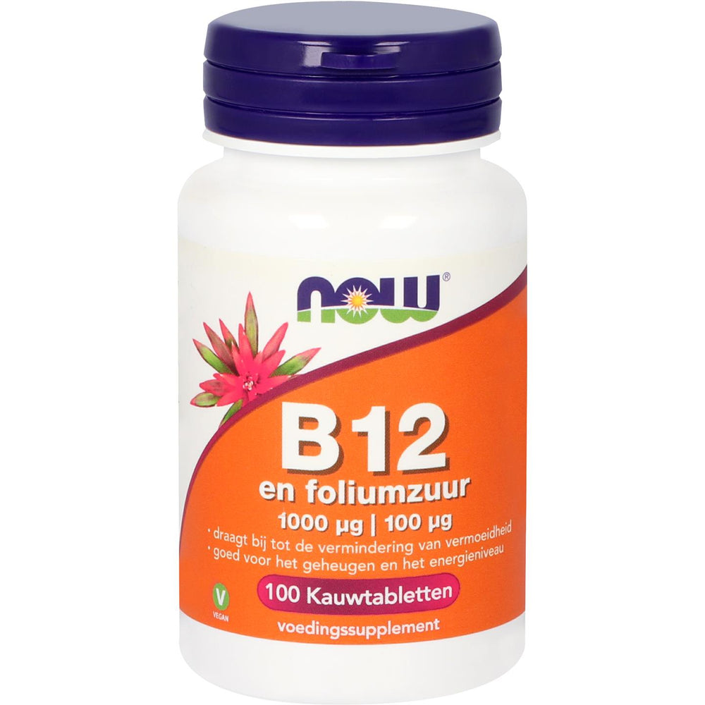 
                      
                        B12 en foliumzuur 1000 mcg - 100 mcg Vitamine B NOW Default Title
                      
                    