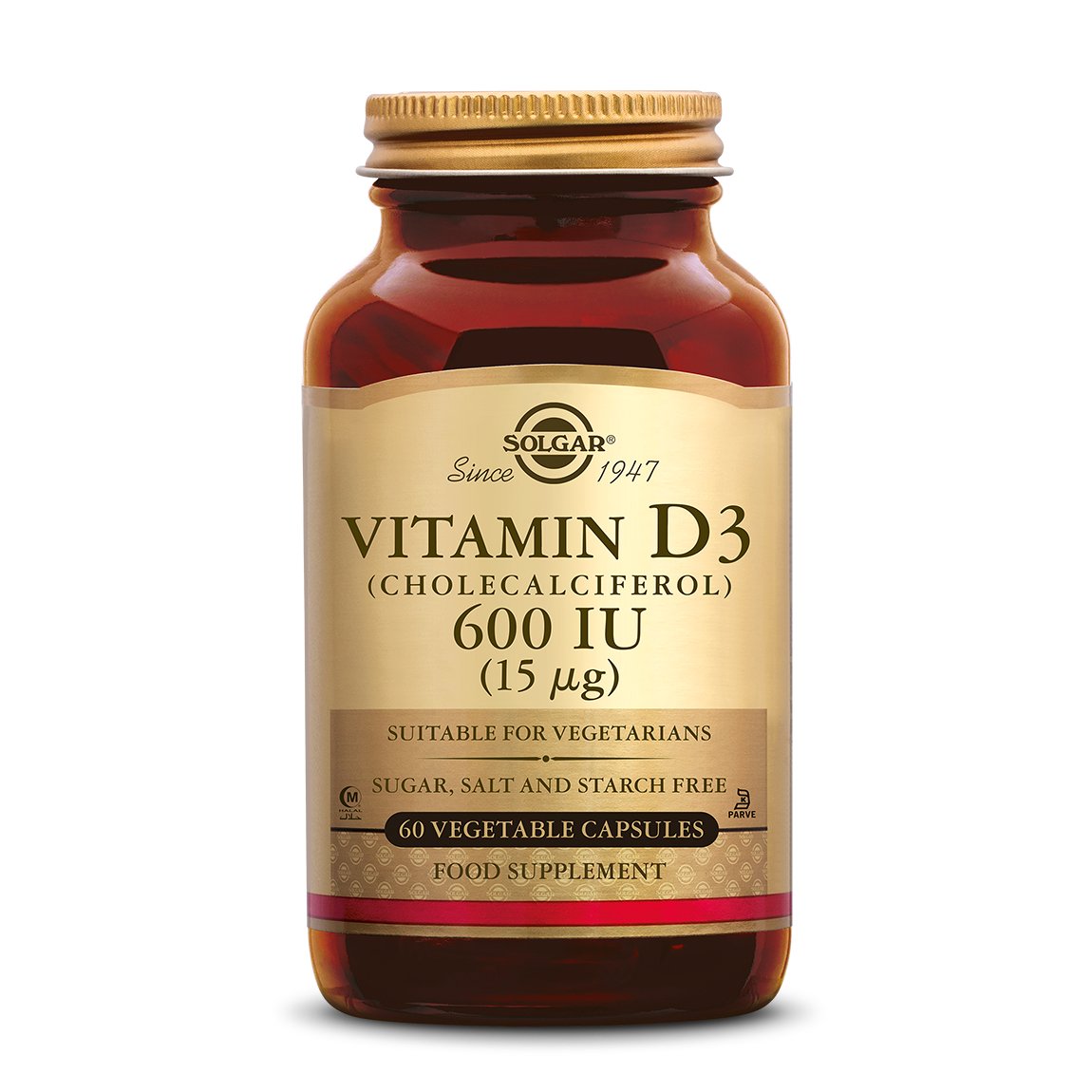 Vitamine D-3 600 IU capsules Supplement Solgar 60  