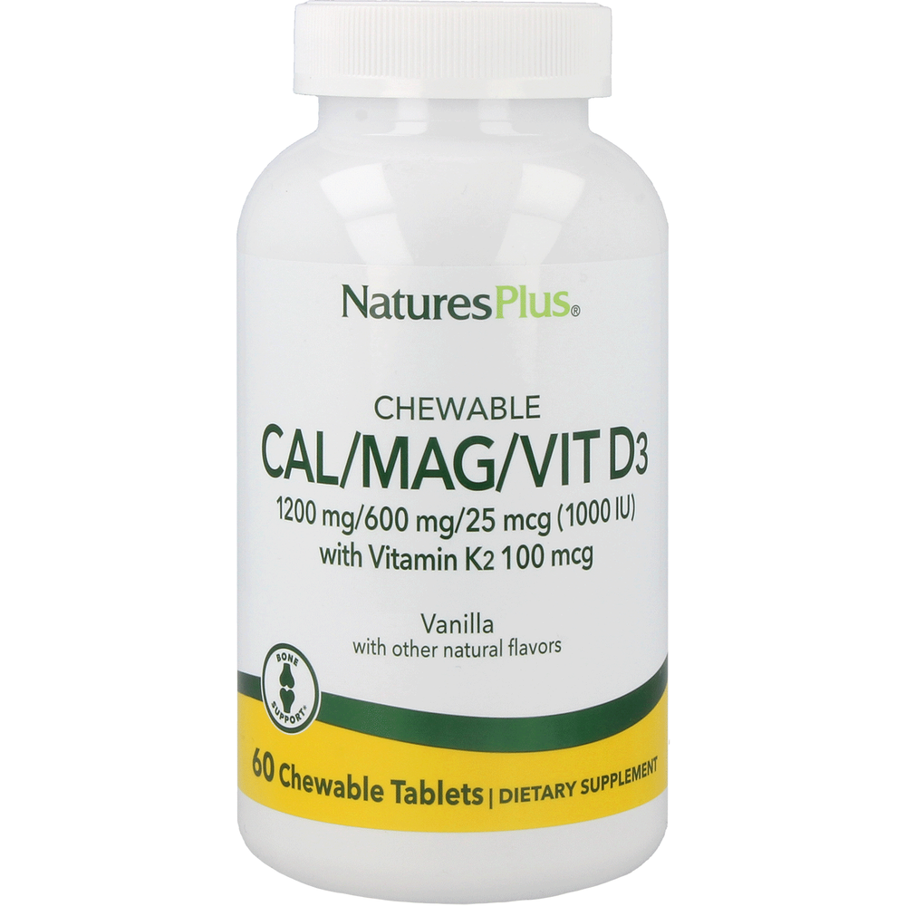 
                      
                        Cal/Mag/Vit. D3 with Vitamin K2 Chewables Supplement Natures Plus Default Title  
                      
                    