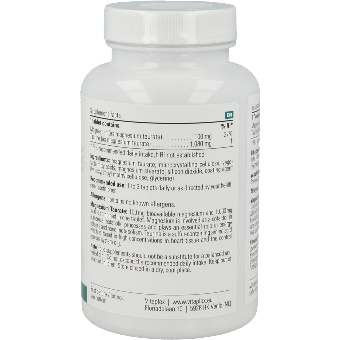 Magnesium Taurate Supplementen Vitaplex   