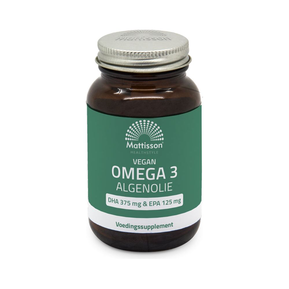 Vegan Omega-3 Algenolie 500 mg - DHA 375 mg & EPA 125 mg - 60 capsules Supplement Mattisson   
