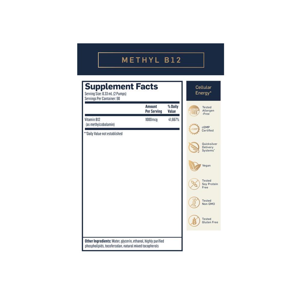 
                      
                        Liposomal Methyl B-12 Liposomale producten Quicksilver Scientific
                      
                    