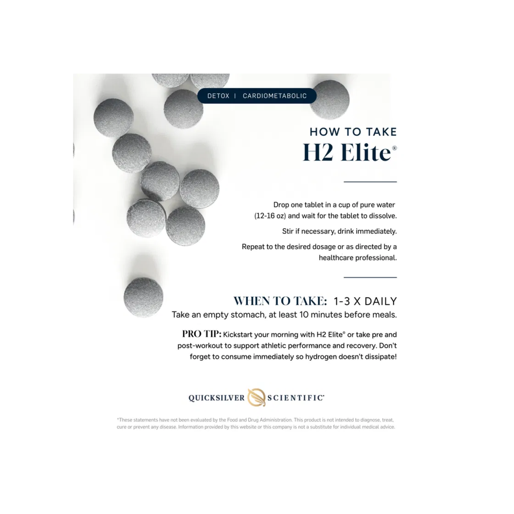 
                      
                        H2 Elite, 30 tabs Liposomale producten Quicksilver Scientific
                      
                    