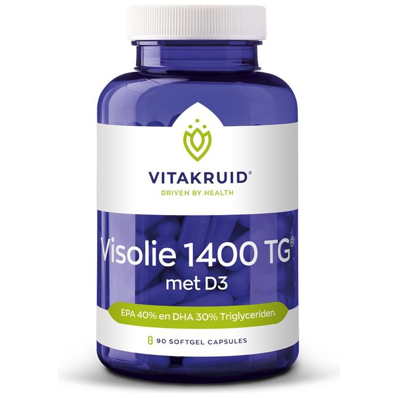 Vitakruid Visolie 1400 met D3 Triglyceriden EPA 40% DHA 30% Supplementen Vitakruid   