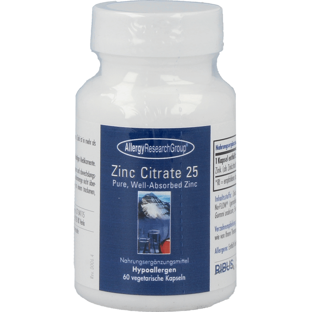 Zinc Citrate 25 mg Supplement Allergy Research Group Default Title  