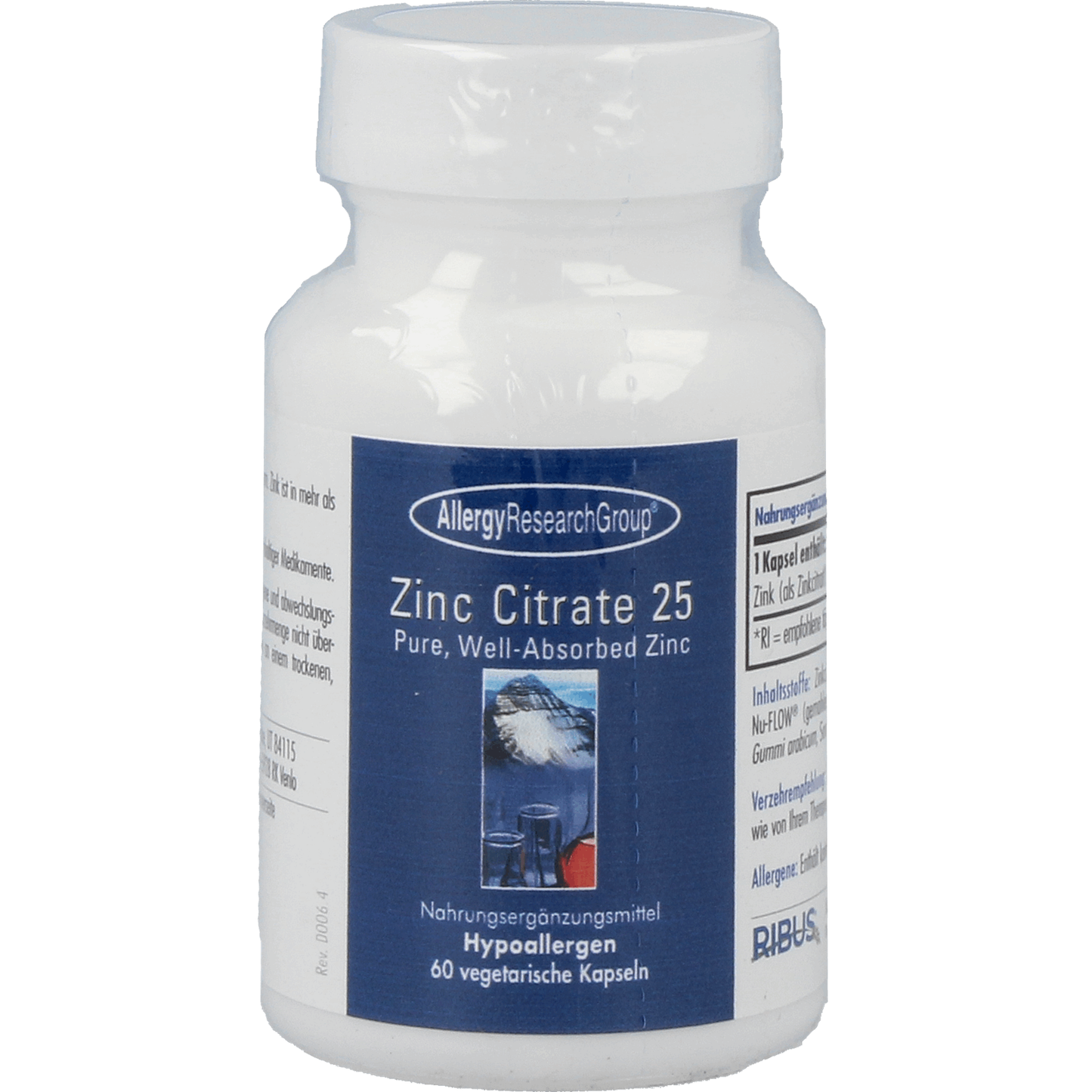 Zinc Citrate 25 mg Supplement Allergy Research Group Default Title  