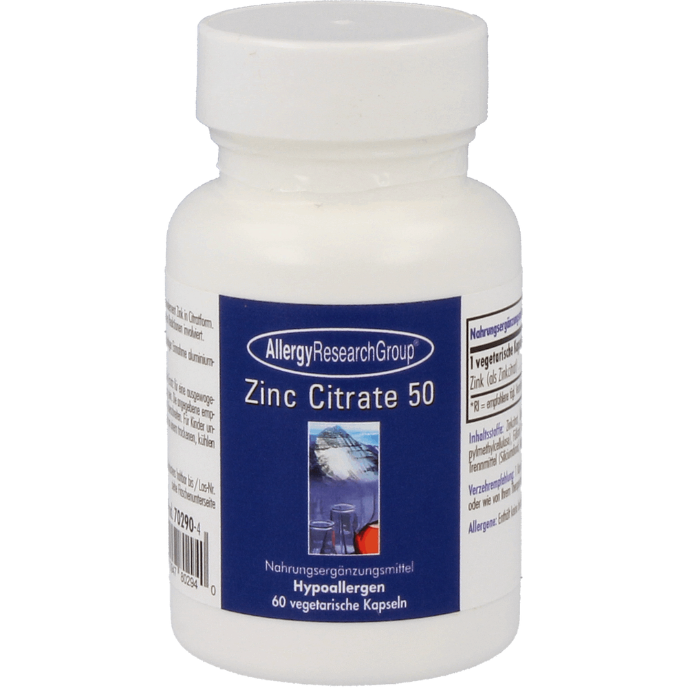 
                      
                        Zinc Citrate 50 mg Supplement Allergy Research Group Default Title  
                      
                    