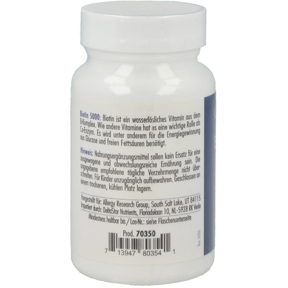 
                      
                        Biotin 5000 Supplement Allergy Research Group   
                      
                    