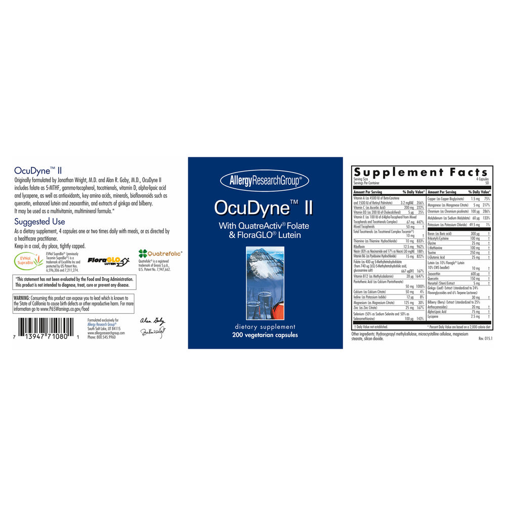 
                      
                        OcuDyne™ II Supplement Allergy Research Group   
                      
                    