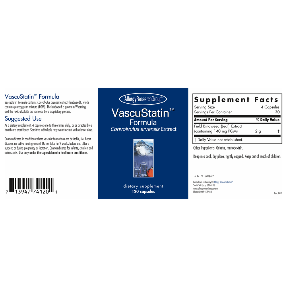 
                      
                        VascuStatin™ Formula Supplement Allergy Research Group   
                      
                    