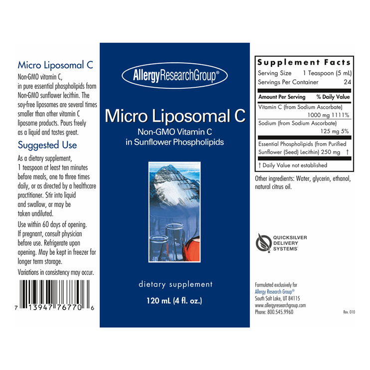 
                      
                        Micro Liposomal Vitamin C Supplement Allergy Research Group   
                      
                    