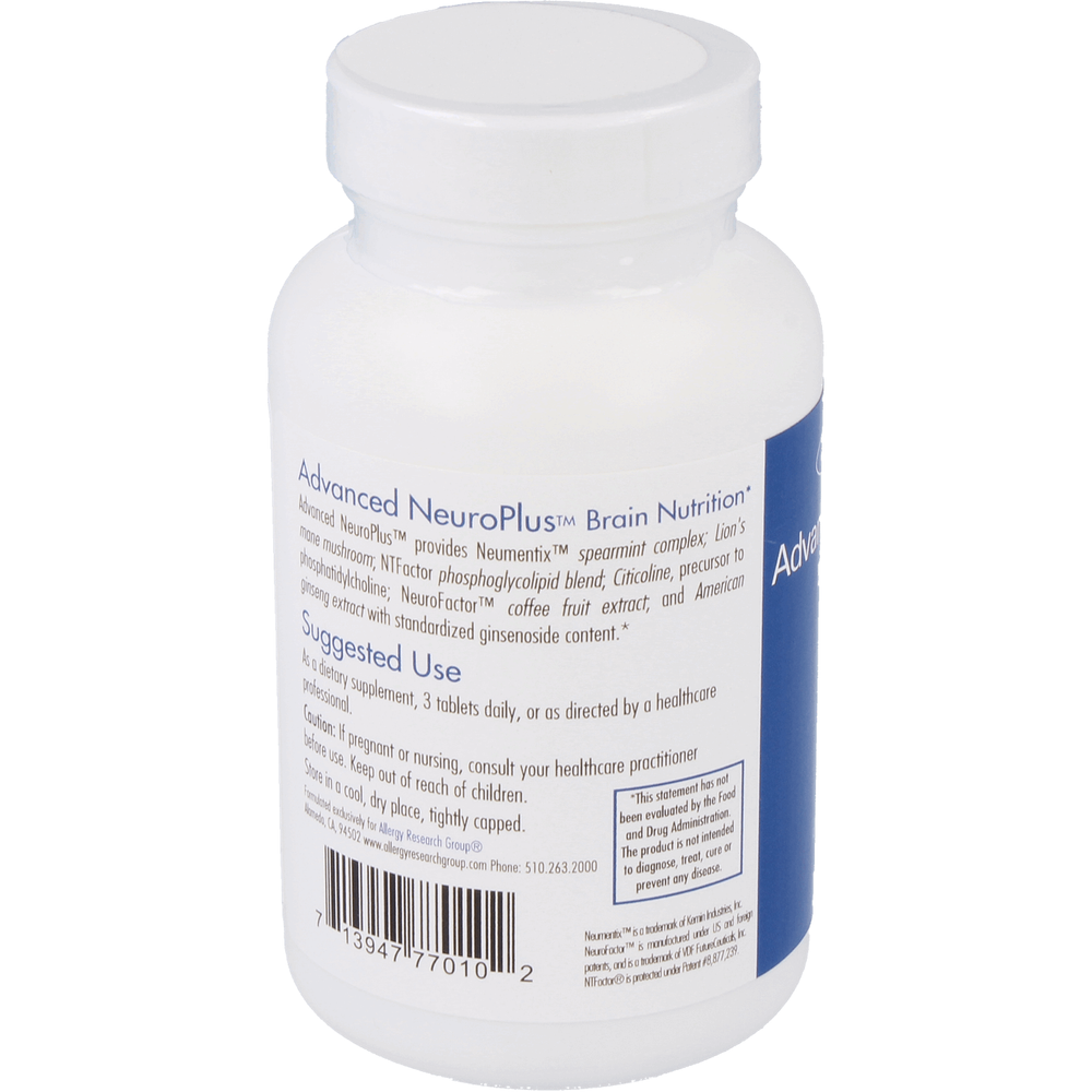 
                      
                        Advanced NeuroPlus® Supplement Allergy Research Group   
                      
                    