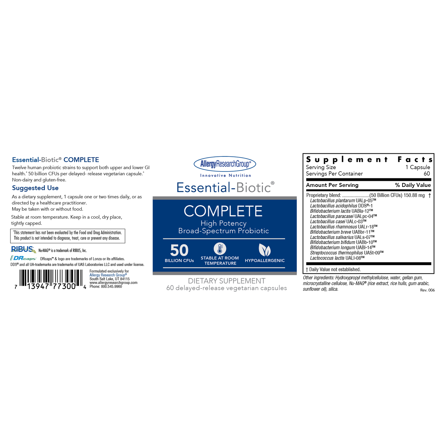 Essential-Biotic® Complete Supplement Allergy Research Group