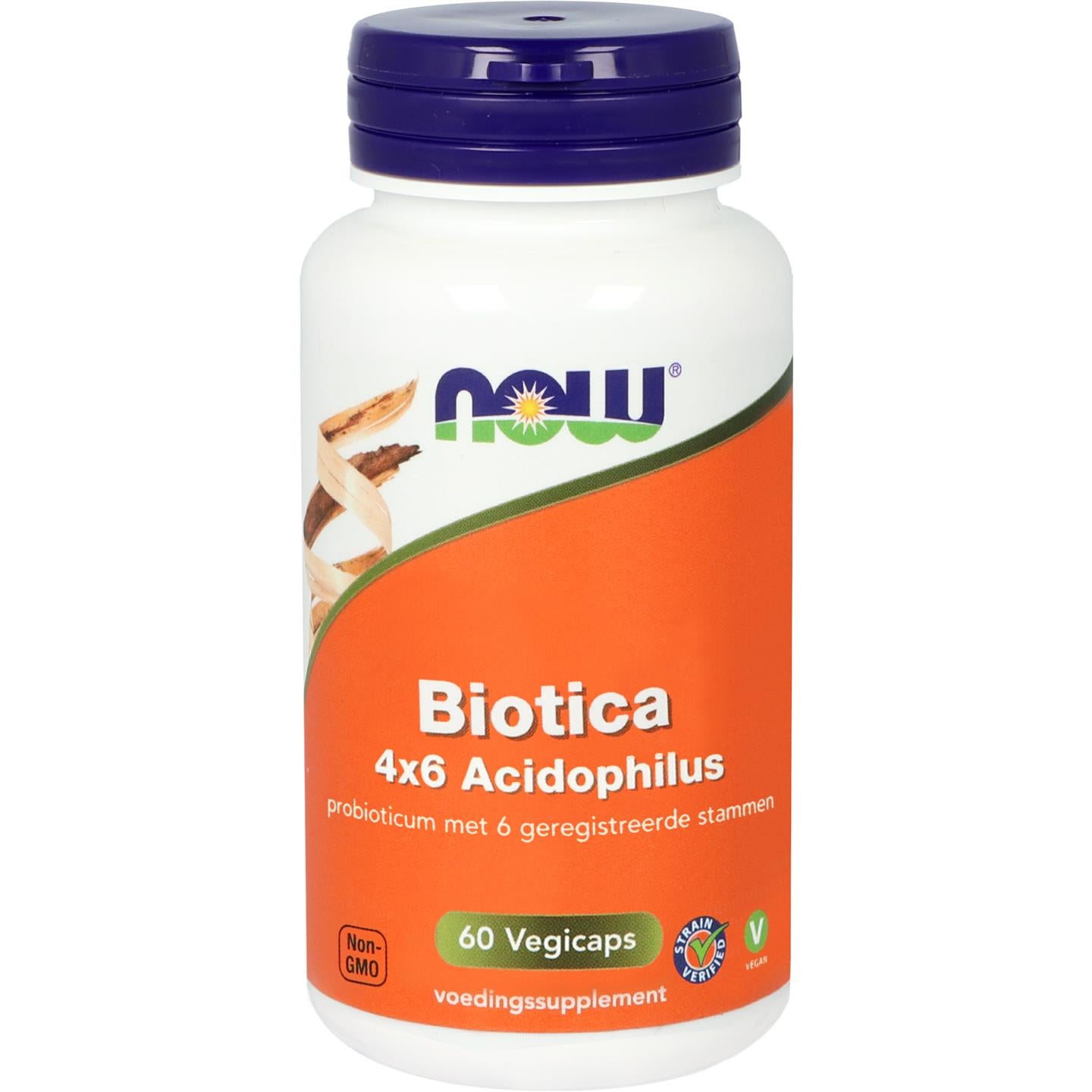 Biotica 4x6 Acidophilus Probiotica, vezels en enzymen NOW Default Title