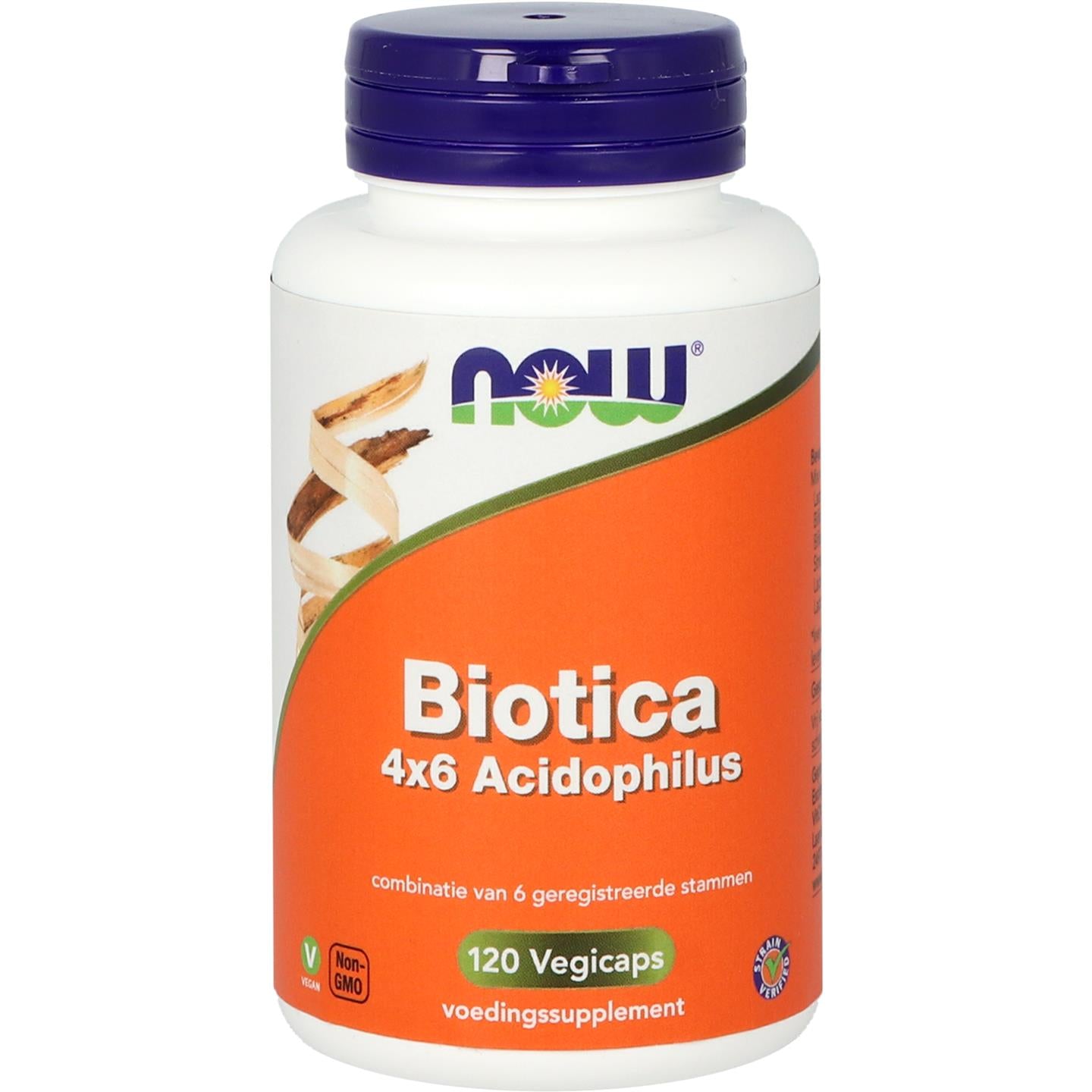 Biotica 4x6 Acidophilus Probiotica, vezels en enzymen NOW Default Title