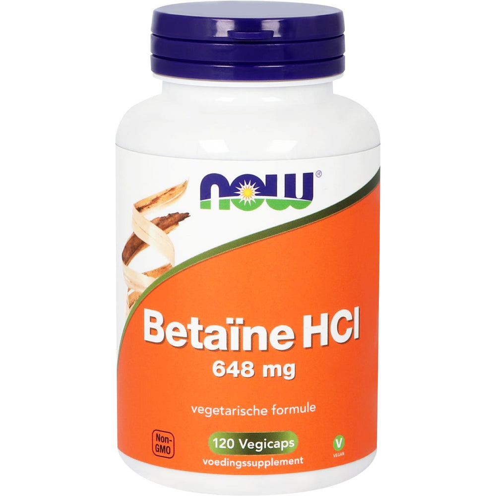 Betaïne HCl 648 mg Probiotica, vezels en enzymen NOW Default Title