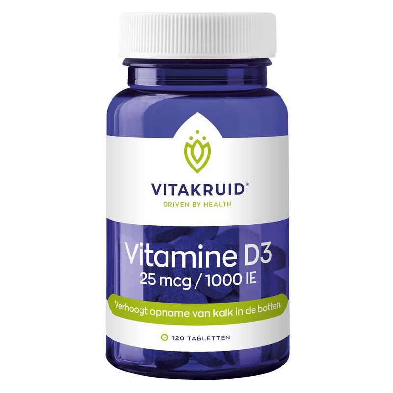 Vitakruid Vitamine D3 – 25 mcg (1000iu) (120st.) Supplement Vitakruid   