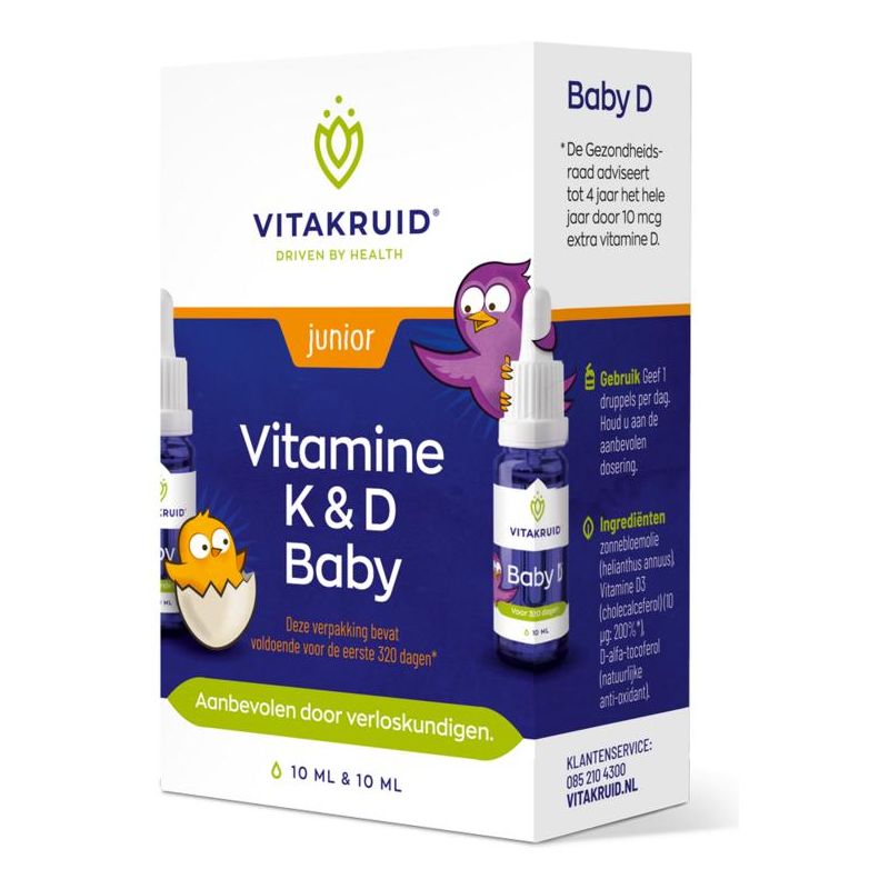 Vitakruid Vitamine K & D Baby Druppels Supplement Vitakruid   